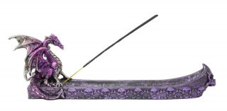 Purple Western Dragon Skull Incense Holder Burner Dark Legend Home Decor Gift