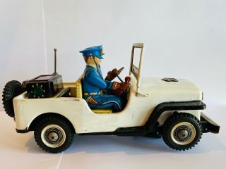 Vintage Trade Mark Tn Japan Nomura Tin Toy Police Jeep Telephone Operator