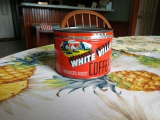 Vintage White Villa Coffee Tin Is Superior Quality