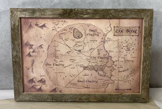 Lord Of The Rings The Shire Map Framed Signed 19x13