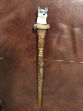 Great Wolf Lodge Magiquest Wand Brown & Topper Gray And White Wolf Head