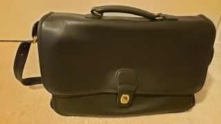 Coach vintage Black Leather Messenger Laptop Bag 2