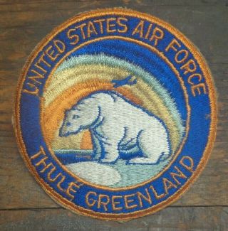 Post Wwii Vintage United States U.  S.  Air Force Thule Greenland Patch Embr Twill