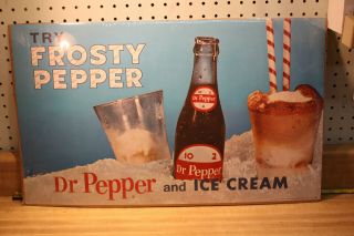 1964 Dr.  Pepper 10 - 2 - 4 Frosty Pepper Sign Poster