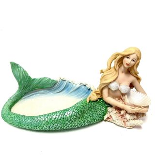 Mermaid Sea Decorative Statue Figurine Trinket Dish Ocean Fantasy Decor