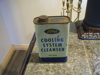 Rare Old Vintage Ford Cooling System Cleanser 12 Oz.  2 Partcan Liquid & Powder