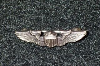 Wwii Us Aaf Army Air Forces Pilot Aviator Badge " Wings " 1 Inch Sterling Ns Meyer