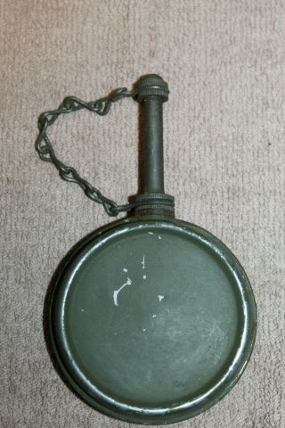 Ww2 German Army Metal Mg Oiler (can) With Chain & Screw On Cap