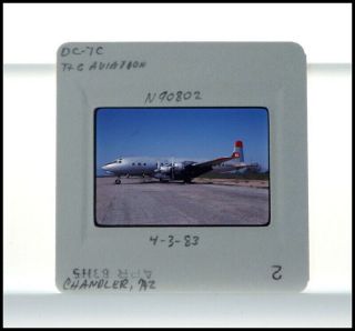 35 mm Slide Light Aircraft & Vintage Prop DC - 7C N90802 Apr 1983 P4491 3