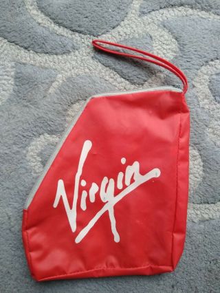 Virgin Airlines In Flight Zip Up Bag With Wrist Strap - Empty
