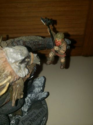 2010 Lord of the Rings War in the North Snow Troll with Dwarf Statue LOTR OXMOX 3