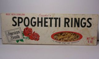 Old Stock Vintage 1959 American Beauty Macaroni Spoghetti Rings Kansas City