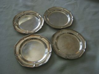 4 Vintage Wm Rogers,  International Silver 6 " Scalloped Edge Bread Butter Plates