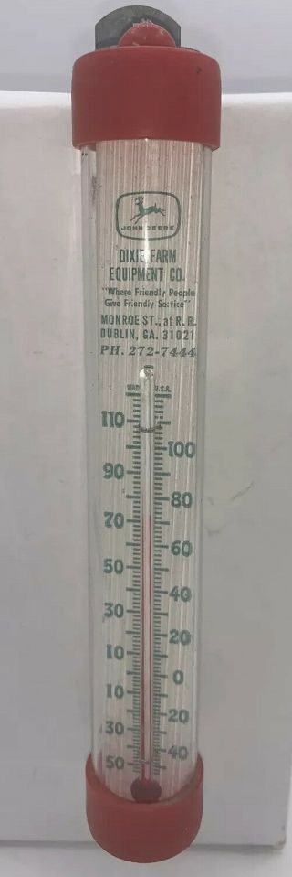 John Deere 4 Legs Glass Thermometer Vintage Dixie Farm Equipment Dublin Ga