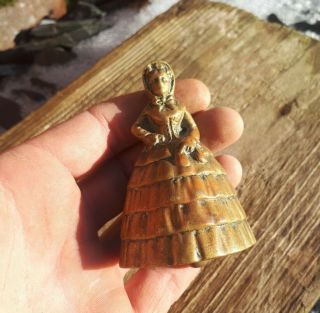 Vintage Welsh Lady In Traditional Brass Bell