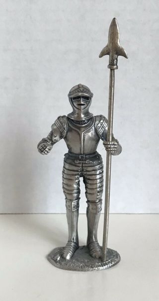Myths & Legends By Veronese W.  U.  I.  Pewter Knight Holding A Lance