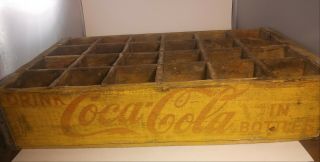 Vintage Drink Coca - Cola San Angelo Texas 24 Bottle Wood Crate With Partitions