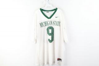 Vintage Nike Mens 2xl Xxl Michigan State University Football Jersey 9 White