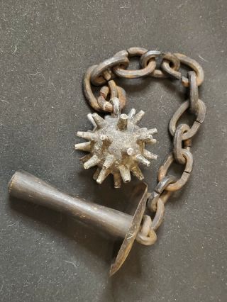 Antique Mace And Chain Midieval Times Ball And Chain Flail