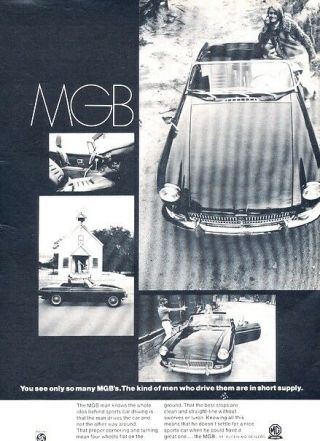 1968 1969 Mg Mgb Convertible - Advertisement Print Art Car Ad J211