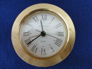 Vintage Tiffany & Co Brass Desk Clock Quartz Movement