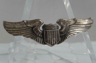Vintage Vietnam Era Sterling Silver Us Army Pilot Wings Pin 2 1/2 " M0138