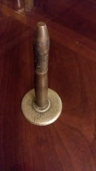 Wwii Brass Trench Art 50 Caliber Armor Piercing Shell 8 " Estate Find 1940s