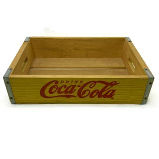 Vintage Drink Coca Cola Coke Yellow Wood Red Letters Crate