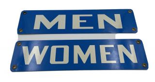 Vintage Restroom Signs Men Women Metal Painted Minty Fresh