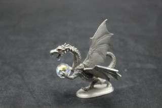 Rawcliffe Pewter DRAGON PP 833 Red Eyes Figurine with Crystal Ball 3