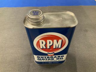 Vintage Chevron Rom Outboard Motor Oil Quart Can