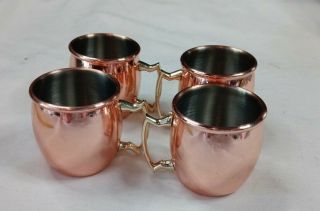 Decodyne 4 Copper Aluminum Moscow Mule Shot Glasses Handle Mugs Cups