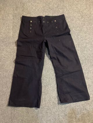 Us Navy Wool Crackerjack Enlisted Dress Blue Trousers Pants 34reg Wwii Style