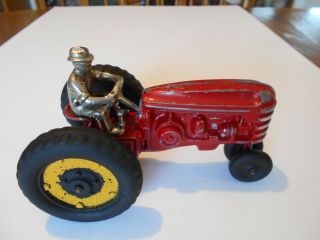 Vintage 1949 Hubley 1:24 Massey Harris 101 Tractor W/nickel Plated Driver,