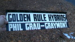 Vintage Golden Rule Hybrids Seed Corn Fence Post Farm Sign