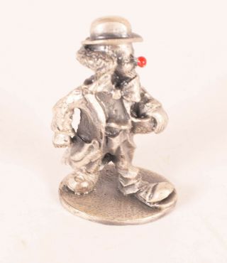 Solid Pewter Clown With Red Nose