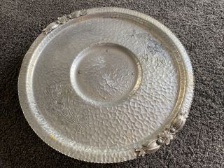 Vintage Hand Wrought Creations By Rodney Kent Hammered Aluminum Lazy Susan 471