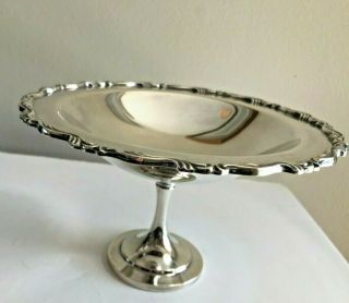 Vintage Oneida Silverplate Pedestal Candy Nut Dish 4.  5 " Tall