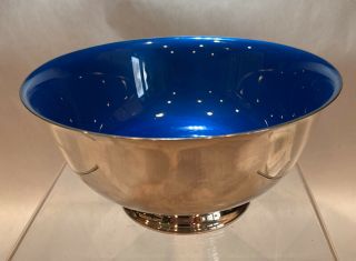 Vintage Reed & Barton Bowl 1120 Blue Enamel Silverplate Bowl
