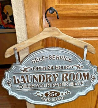 Galvanized Metal Laundry Room Sign Primitive/french Country Home/