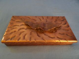 Vtg.  Hand Hammered Solid Copper Box/lid,  Trinket Jewelry