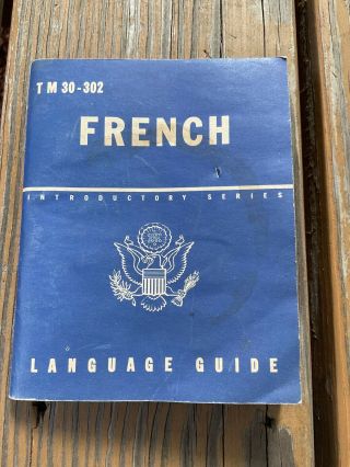 1943 Wwii U.  S.  Army French Phrase Book Language Guide From Pilot Prov