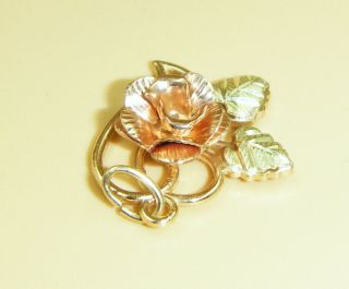 Vintage 10k Gold Black Hills Rose & Yellow Gold Jewelry Pendant