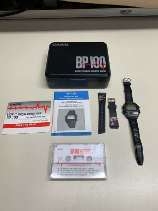 Vintage Casio Bp 100 Blood Pressure Monitor Watch W/ Box
