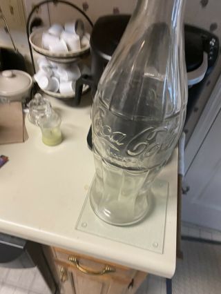 Extra Large 20 " Coca Cola Bottle Or Bank Heavy Thick Glass Bottle