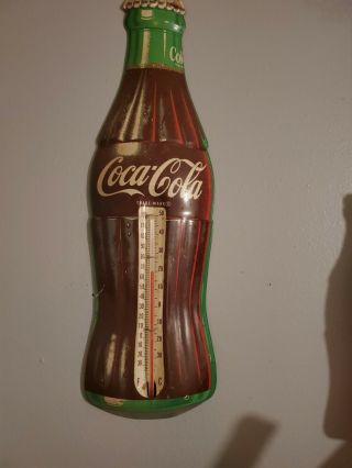 Vintage Donasco Coca - Cola Bottle Thermometer Advertising Sign Coke 17 "