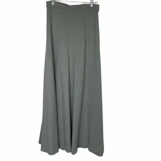 Vintage Louis Feraud Of Paris Gray Ribbed Maxi Skirt Wool Blend Womens Size 16