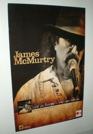 Signed Poster By James Mcmurtry Autographed Promo Poster Live In Europe 1