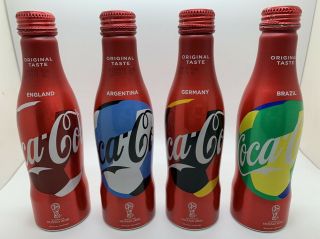 Uae Coca Cola Aluminum Bottle Empty Qty.  4 Russia 2018 Fifa World Cup Football