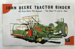 1938 John Deere Farm Tractor Binder Vintage Advertising Brochure